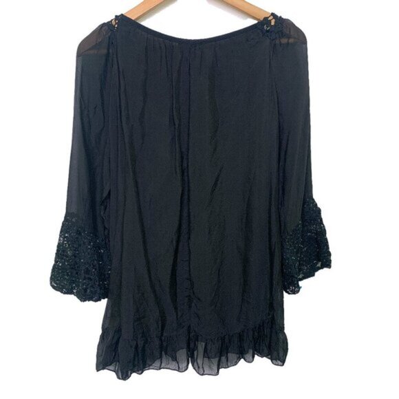 Beyond Capri Embroidered Beaded Lace Boho Tunic Blouse - Picture 6 of 9